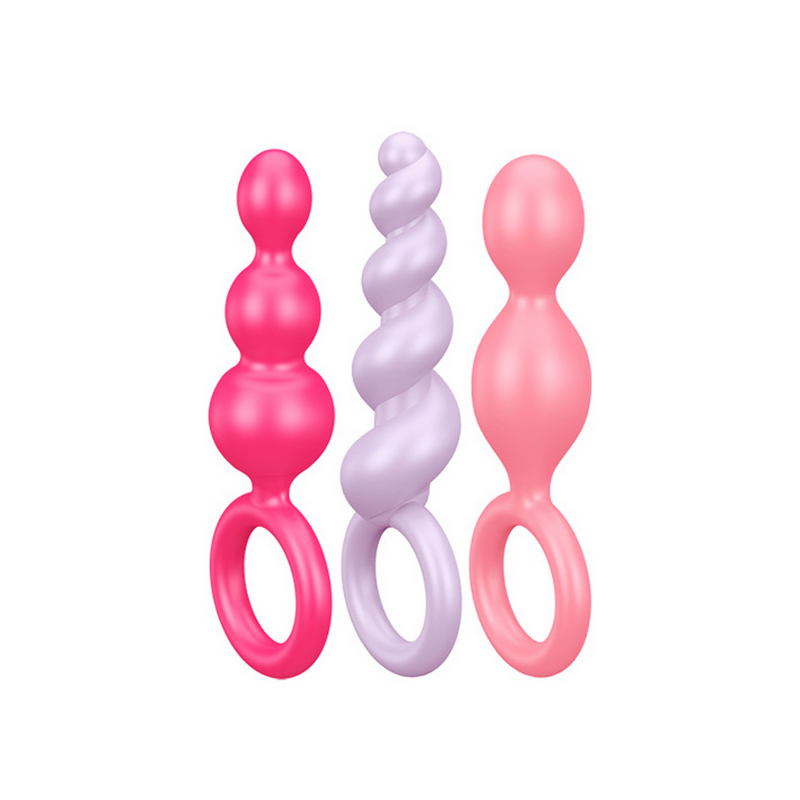 Booty Call - Butt Plug Set 3 Pcs - Pink/Lilla/Rød
