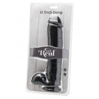 Get Real Sort Kæmpe Dildo Med Pung - 28 cm - funtoys.dk