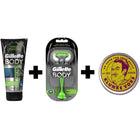 Intim Barberings Sæt til Mænd. - Gillette Body Gel - Gillette Body Razor - Klunke Voks (creme) By Dick Johnson - funtoys.dk