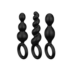 Satisfyer Booty Call - buttplugsæt med 3 stk., sort