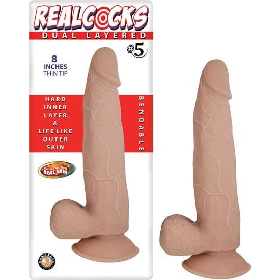 REALCOCKS #5 - Realistisk Dildo Med Pung - 20  cm - funtoys.dk