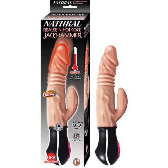 NASSTOYS Hot Cock # JACKHAMMER - Realistisk Varmende Dildo Vibrator - funtoys.dk