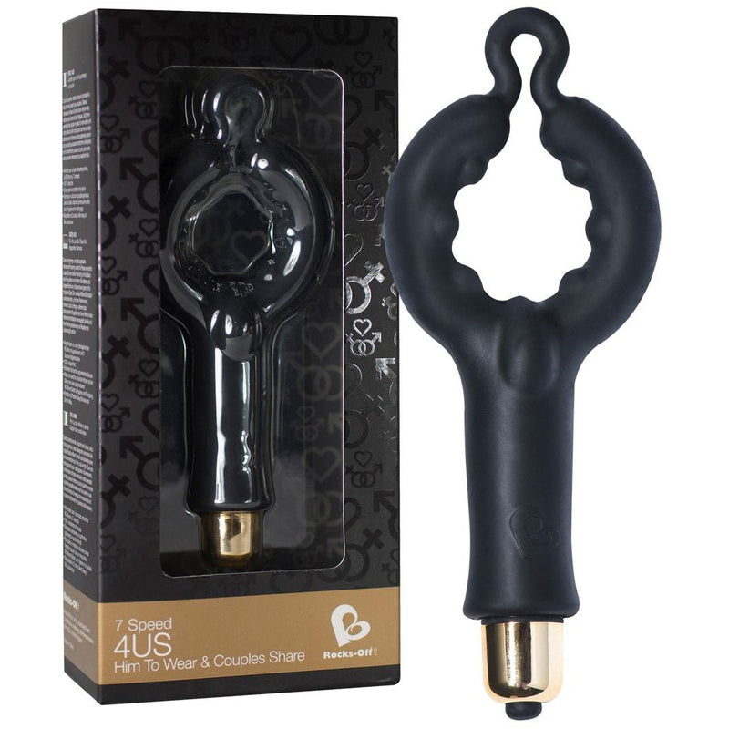 4us - penisring med vibrator - BLÅ - funtoys.dk