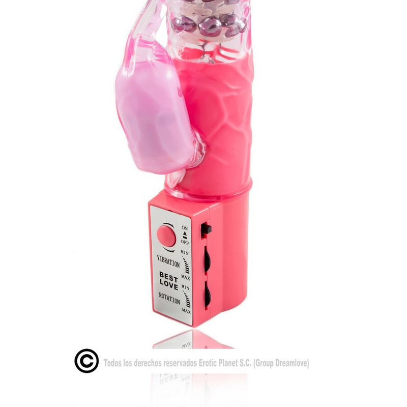 Rabbit Vibrator Pink Med Rotation og Vibration - funtoys.dk
