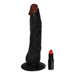 African Lover Realistisk Sort Kæmpe Dildo 23 cm - funtoys.dk