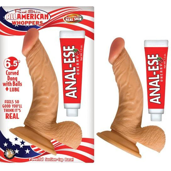 All American Anal Dildo Med Sugekop & Pung - funtoys.dk