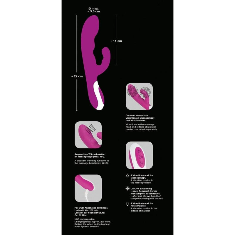 Javida Heating Dildo Vibrator 42°C - funtoys.dk