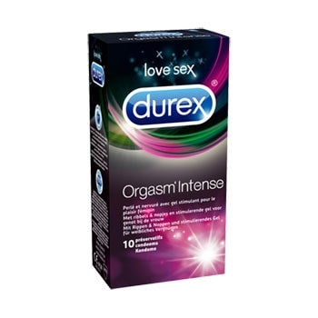 Intense Orgasmic Kondomer Durex 10 Stk. - funtoys.dk