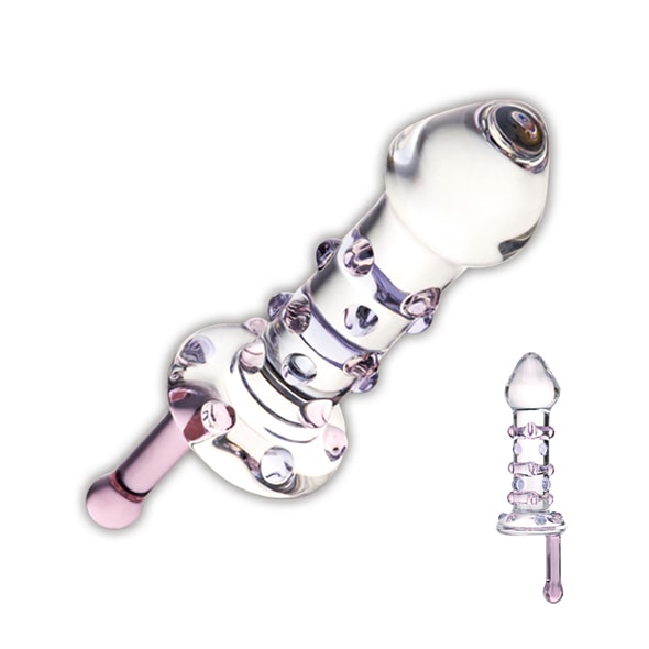 Glas Dildo Buttplug - Rotation - funtoys.dk