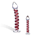 Rød Spiral Glas Dildo - funtoys.dk