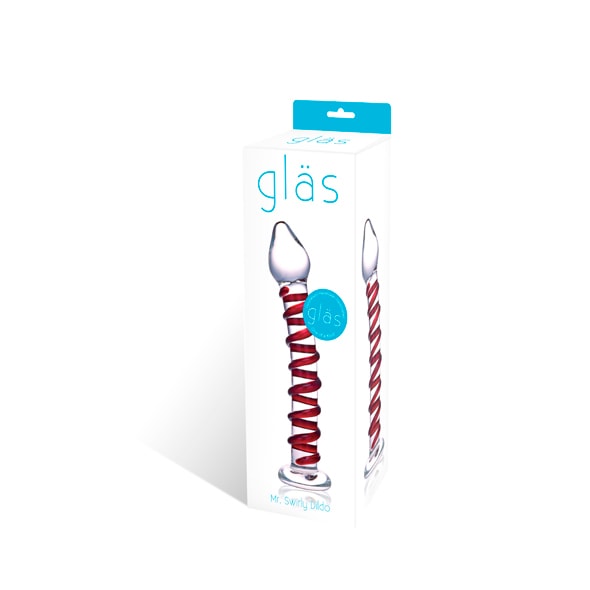 Rød Spiral Glas Dildo - funtoys.dk