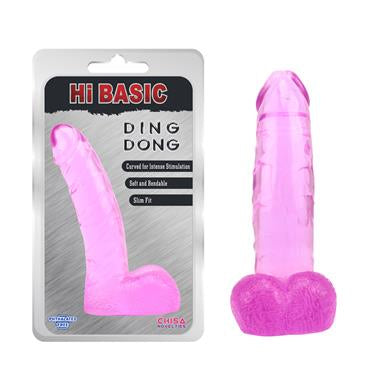 Pink Jelly Dildo Med Pung - funtoys.dk