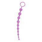 Ribbed Long Anal Beads - Lilla - funtoys.dk